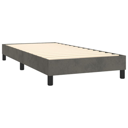 Boxspring Met Matras Fluweel Donkergrijs 90X190 Cm - Design Meubelz