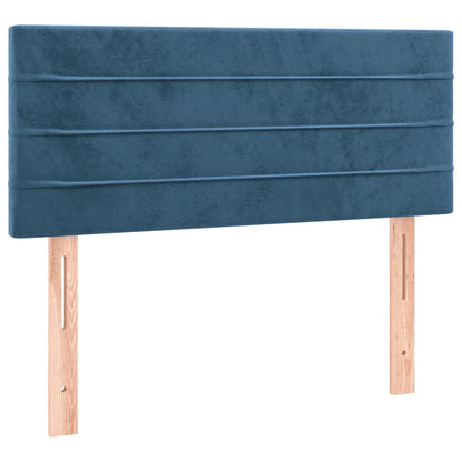 Boxspring Met Matras Fluweel Donkerblauw 80X200 Cm - Design Meubelz