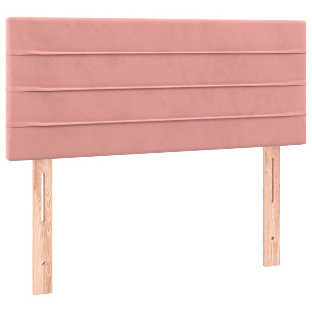 Boxspring Met Matras Fluweel Roze 80X200 Cm - Design Meubelz