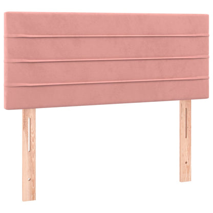 Boxspring Met Matras Fluweel Roze 80X200 Cm - Design Meubelz