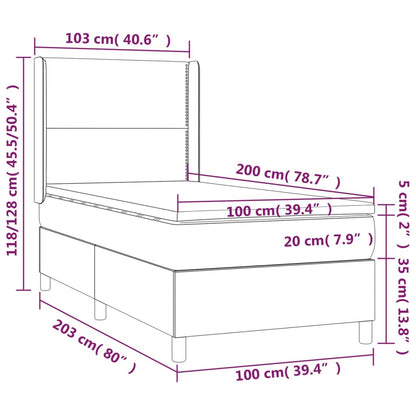 Boxspring Met Matras Kunstleer Zwart 100X200 Cm - Design Meubelz