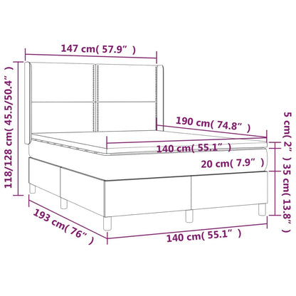 Boxspring Met Matras Kunstleer Zwart 140X190 Cm - Design Meubelz