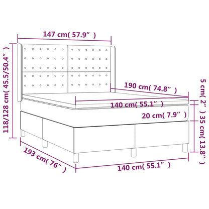 Boxspring Met Matras Kunstleer Zwart 140X190 Cm - Design Meubelz