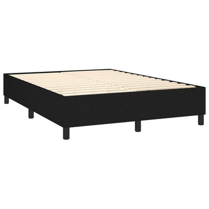 Boxspring Met Matras En Led Stof Zwart 140X200 Cm - Design Meubelz