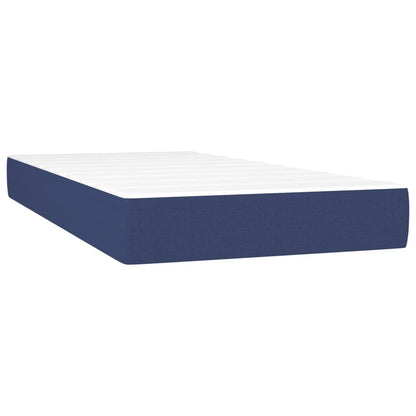 Boxspring Met Matras En Led Stof Blauw 90X190 Cm - Design Meubelz