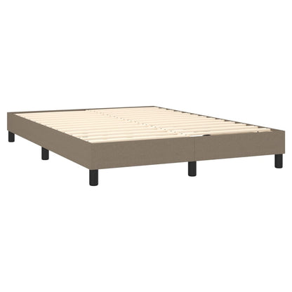 Boxspring Met Matras En Led Stof Taupe 140X190 Cm - Design Meubelz