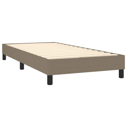 Boxspring Met Matras En Led Stof Taupe 80X200 Cm - Design Meubelz