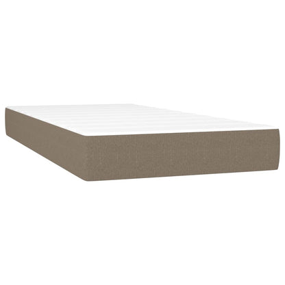 Boxspring Met Matras En Led Stof Taupe 80X200 Cm - Design Meubelz