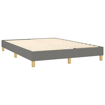 Boxspring Met Matras En Led Stof Donkergrijs 140X190 Cm - Design Meubelz