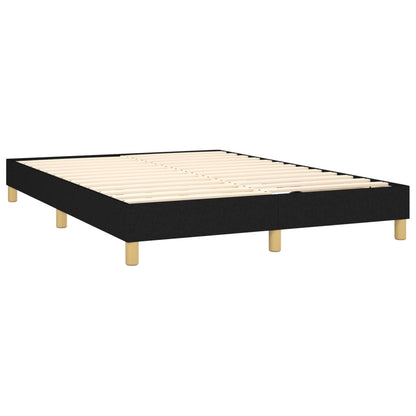 Boxspring Met Matras En Led Stof Zwart 140X190 Cm - Design Meubelz