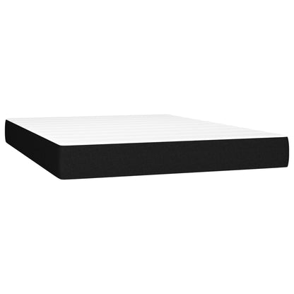 Boxspring Met Matras En Led Stof Zwart 140X190 Cm - Design Meubelz