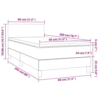 Boxspring Met Matras En Led Fluweel Donkergroen 80X200 Cm - Design Meubelz