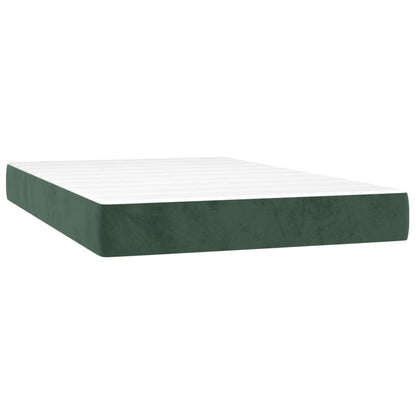 Boxspring Met Matras En Led Fluweel Donkergroen 120X200 Cm - Design Meubelz