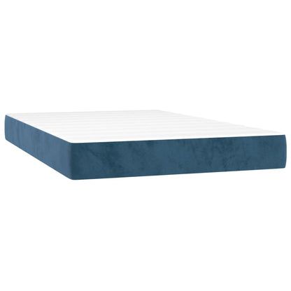 Boxspring Met Matras En Led Fluweel Donkerblauw 120X200 Cm - Design Meubelz