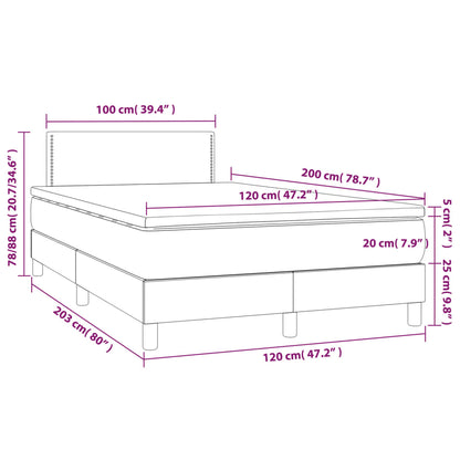 Boxspring Met Matras En Led Fluweel Roze 120X200 Cm - Design Meubelz