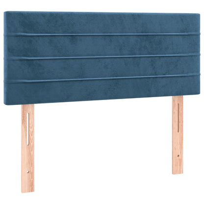 Boxspring Met Matras En Led Fluweel Donkerblauw 80X200 Cm - Design Meubelz