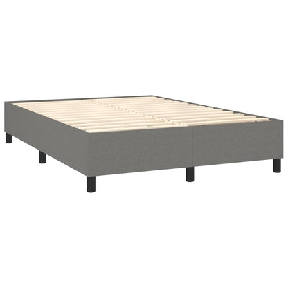 Boxspring Met Matras En Led Stof Donkergrijs 140X190 Cm - Design Meubelz