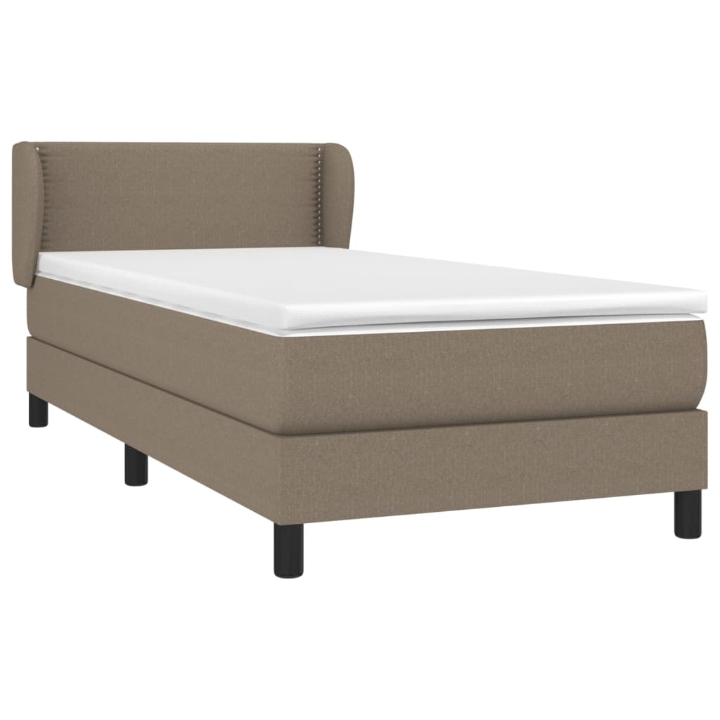 Boxspring Met Matras Stof Taupe 90X200 Cm - Design Meubelz