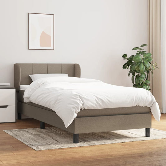 Boxspring Met Matras Stof Taupe 90X200 Cm - Design Meubelz