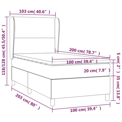 Boxspring Met Matras Kunstleer Zwart 100X200 Cm - Design Meubelz