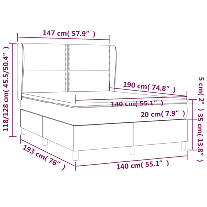 Boxspring Met Matras Kunstleer Zwart 140X190 Cm - Design Meubelz