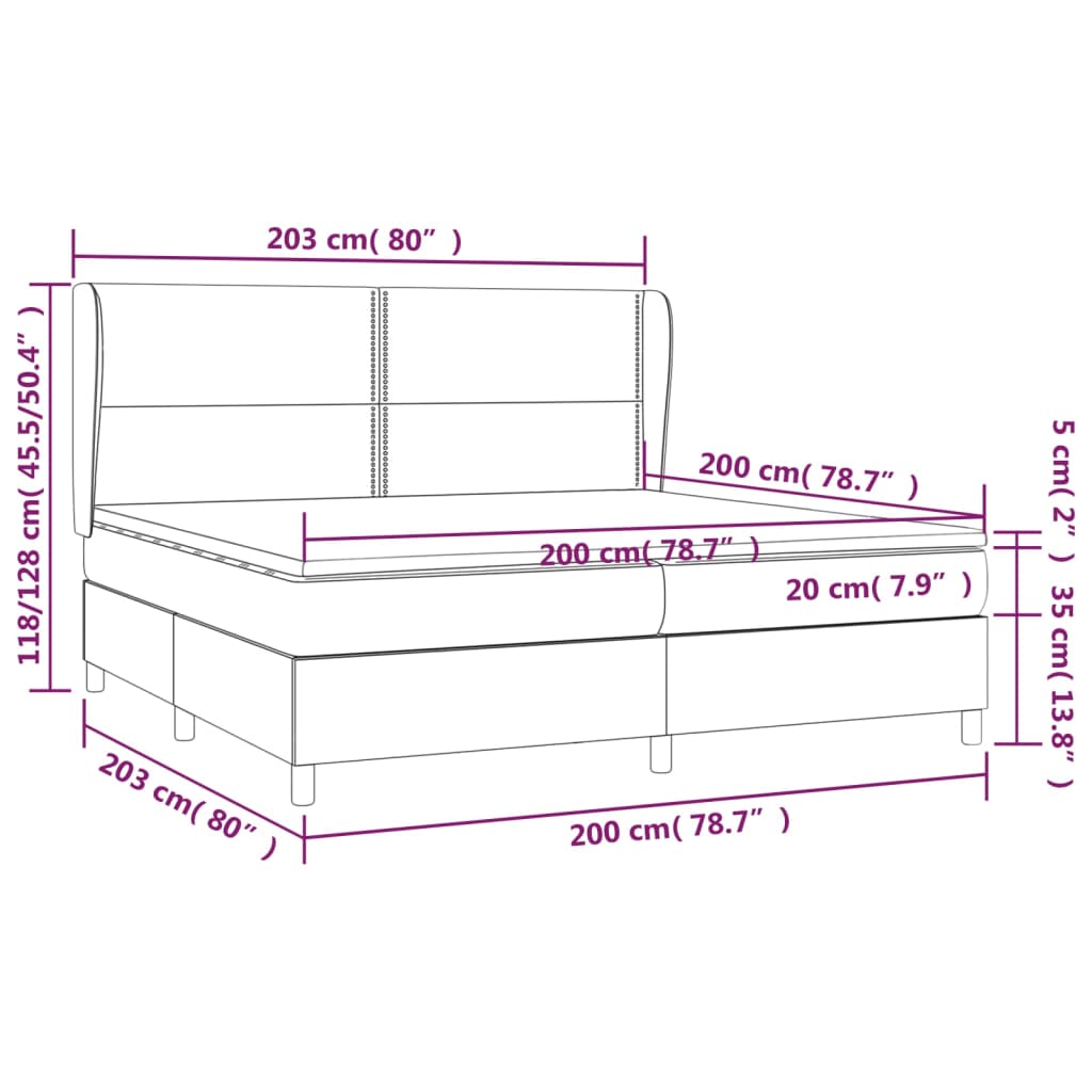 Boxspring Met Matras Kunstleer Wit 200X200 Cm - Design Meubelz