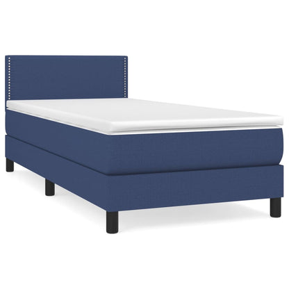 Boxspring Met Matras Stof Blauw 90X190 Cm - Design Meubelz