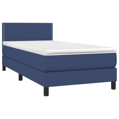 Boxspring Met Matras Stof Blauw 90X190 Cm - Design Meubelz