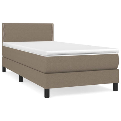 Boxspring Met Matras Stof Taupe 90X200 Cm - Design Meubelz