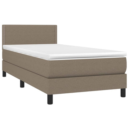 Boxspring Met Matras Stof Taupe 90X200 Cm - Design Meubelz