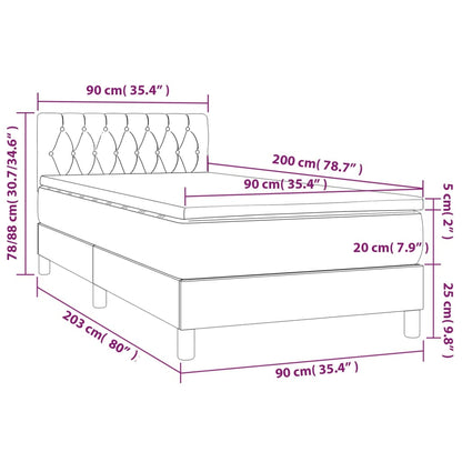 Boxspring Met Matras Stof Zwart 90X200 Cm - Design Meubelz