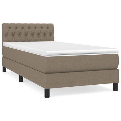 Boxspring Met Matras Stof Taupe 90X200 Cm - Design Meubelz