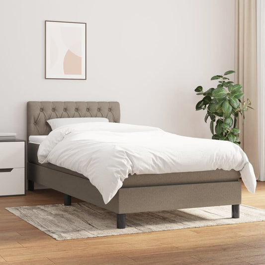 Boxspring Met Matras Stof Taupe 90X200 Cm - Design Meubelz