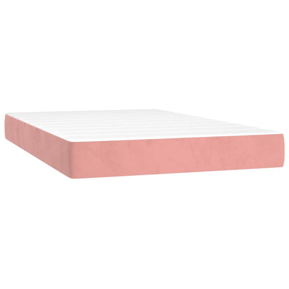 Boxspring Met Matras Fluweel Roze 120X200 Cm - Design Meubelz