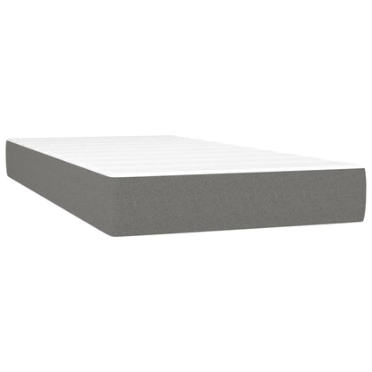 Boxspring Met Matras Fluweel Donkergrijs 90X190 Cm - Design Meubelz