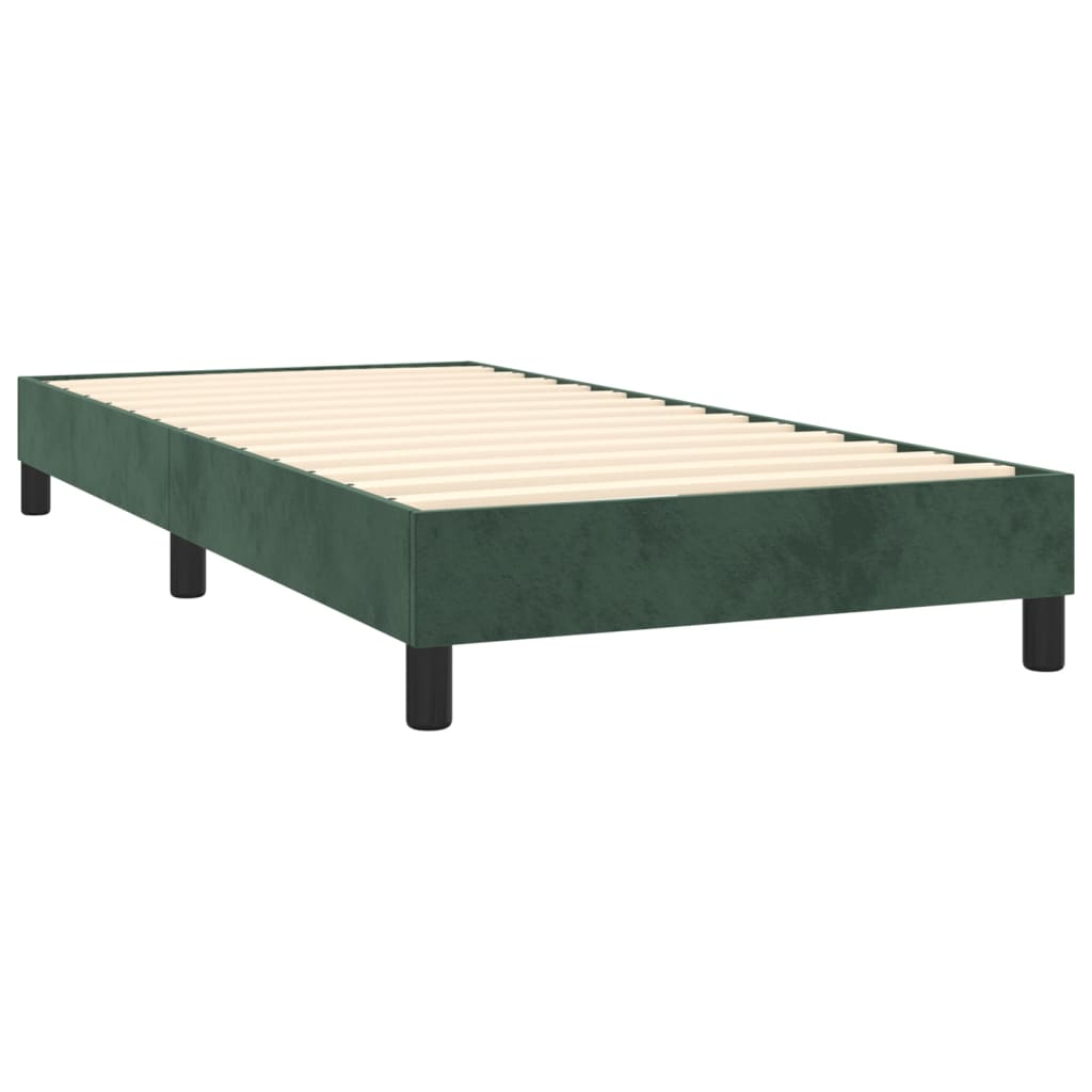 Boxspring Met Matras Fluweel Donkergroen 90X190 Cm - Design Meubelz