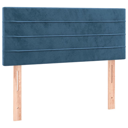 Boxspring Met Matras Fluweel Donkerblauw 80X200 Cm - Design Meubelz