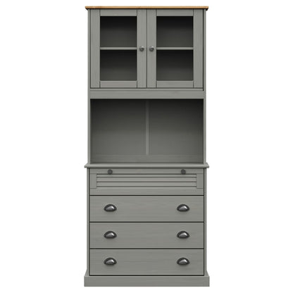 Hoge Kast Vigo 80X40X176 Cm Massief Grenenhout Grijs - Design Meubelz