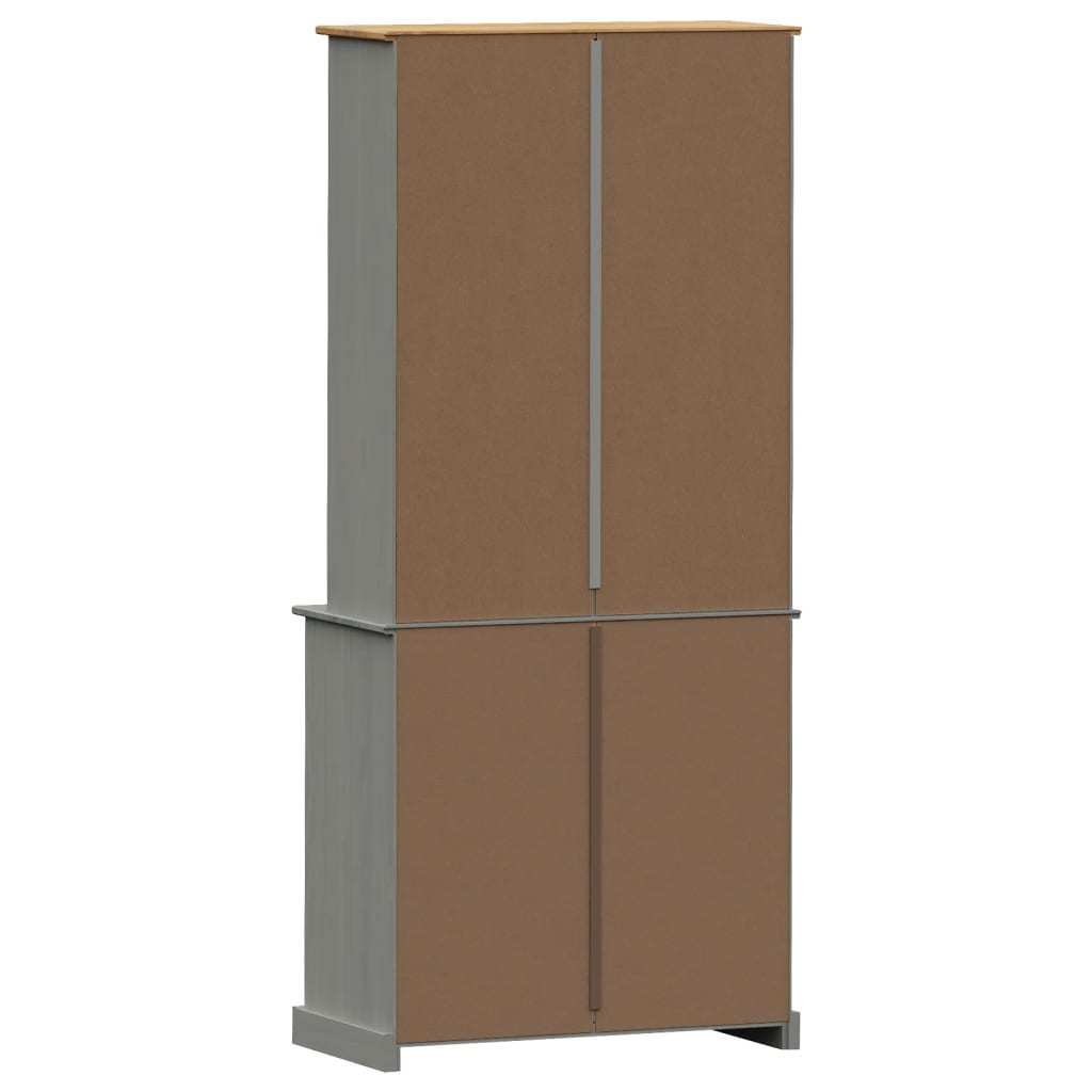 Hoge Kast Vigo 80X40X176 Cm Massief Grenenhout Grijs - Design Meubelz