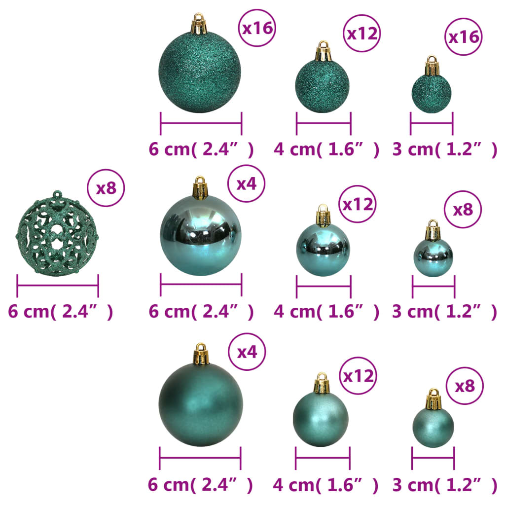 Kerstballen 100 St 3/4/6 Cm Groen Groen - Design Meubelz