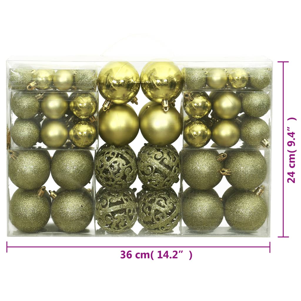 Kerstballen 100 St 3/4/6 Cm Lichtgroen Lichtgroen - Design Meubelz