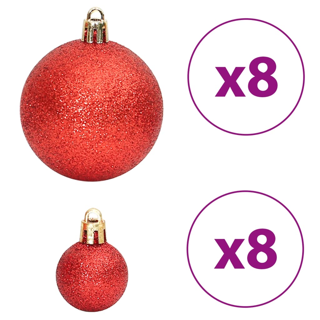 Kerstballen 100 St 3/4/6 Cm Goudkleurig En Wijnrood Rood en goud - Design Meubelz