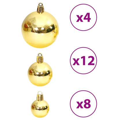 Kerstballen 100 St 3/4/6 Cm Goudkleurig En Wijnrood Rood en goud - Design Meubelz