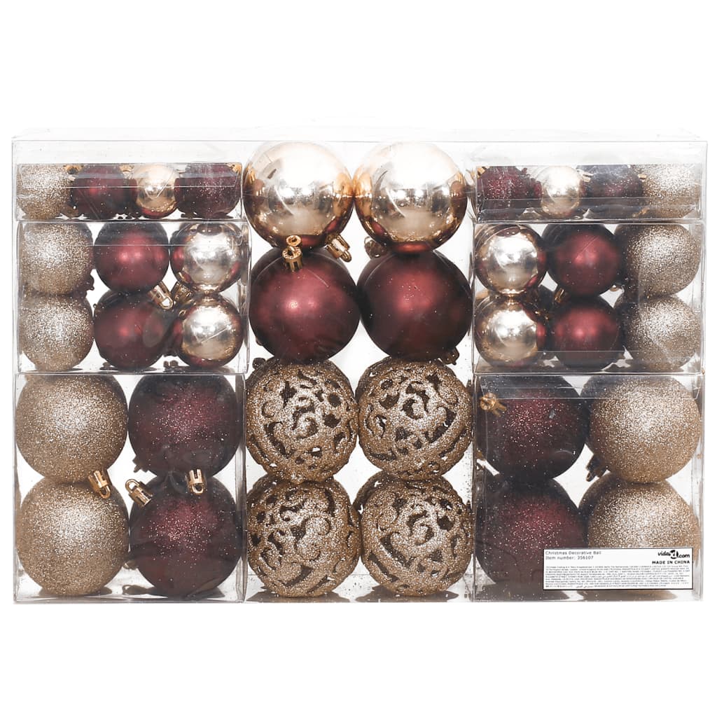 Kerstballen 100 St 3/4/6 Cm Champagnekleurig En Bruin champagne - Design Meubelz