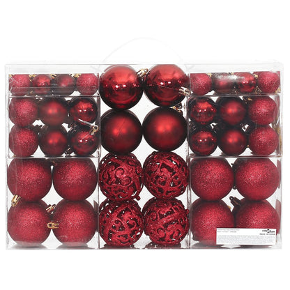 Kerstballen 100 St 3/4/6 Cm Wijnrood Wijnrood - Design Meubelz