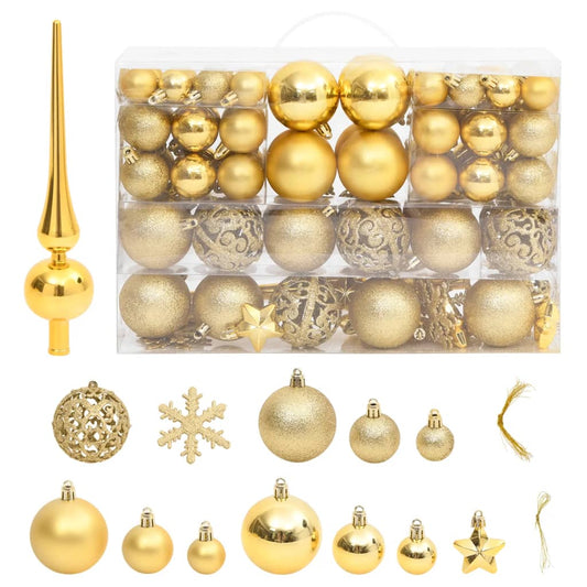 111-Delige Kerstballenset Polystyreen Goudkleurig Goud - Design Meubelz