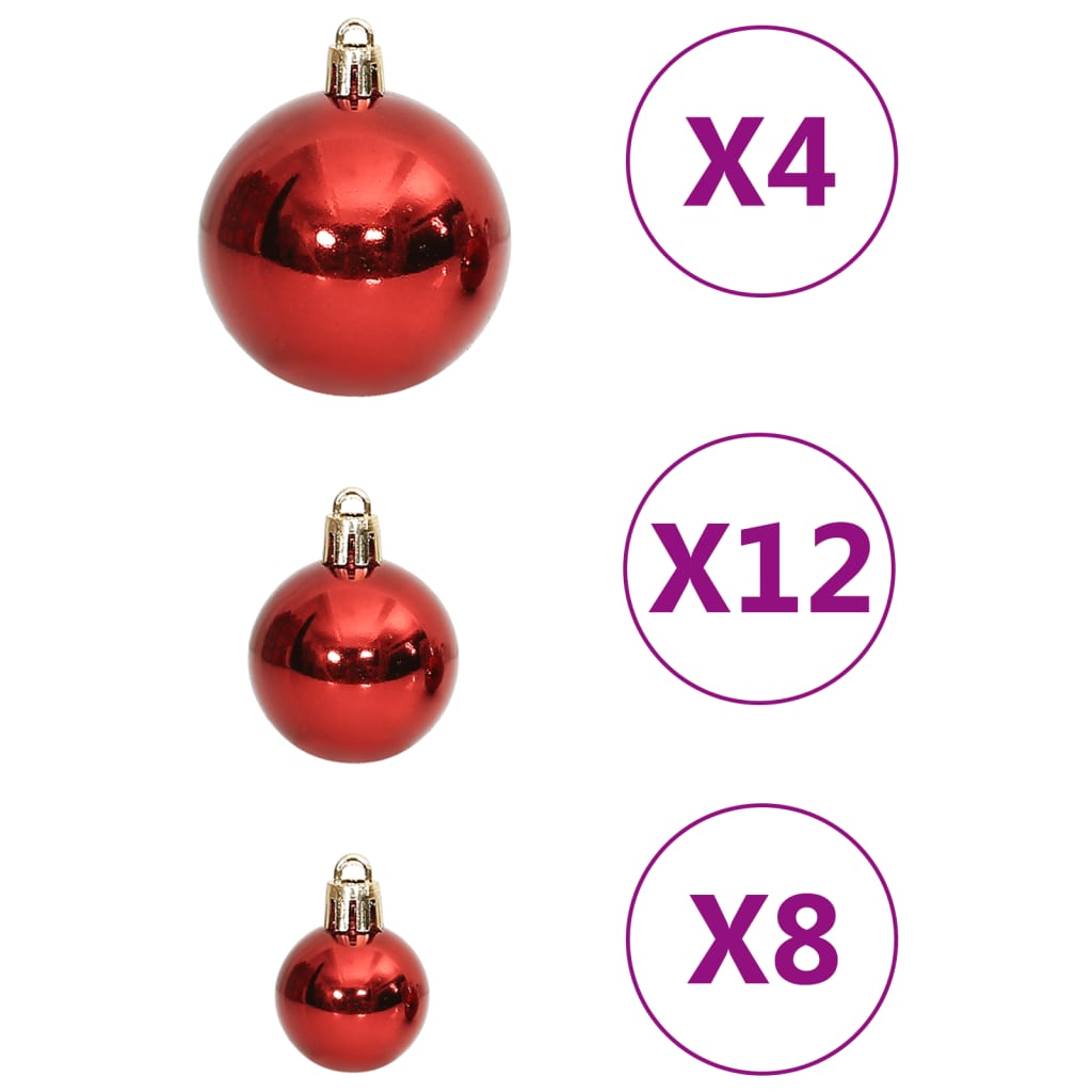 111-Delige Kerstballenset Polystyreen Rood Rood - Design Meubelz