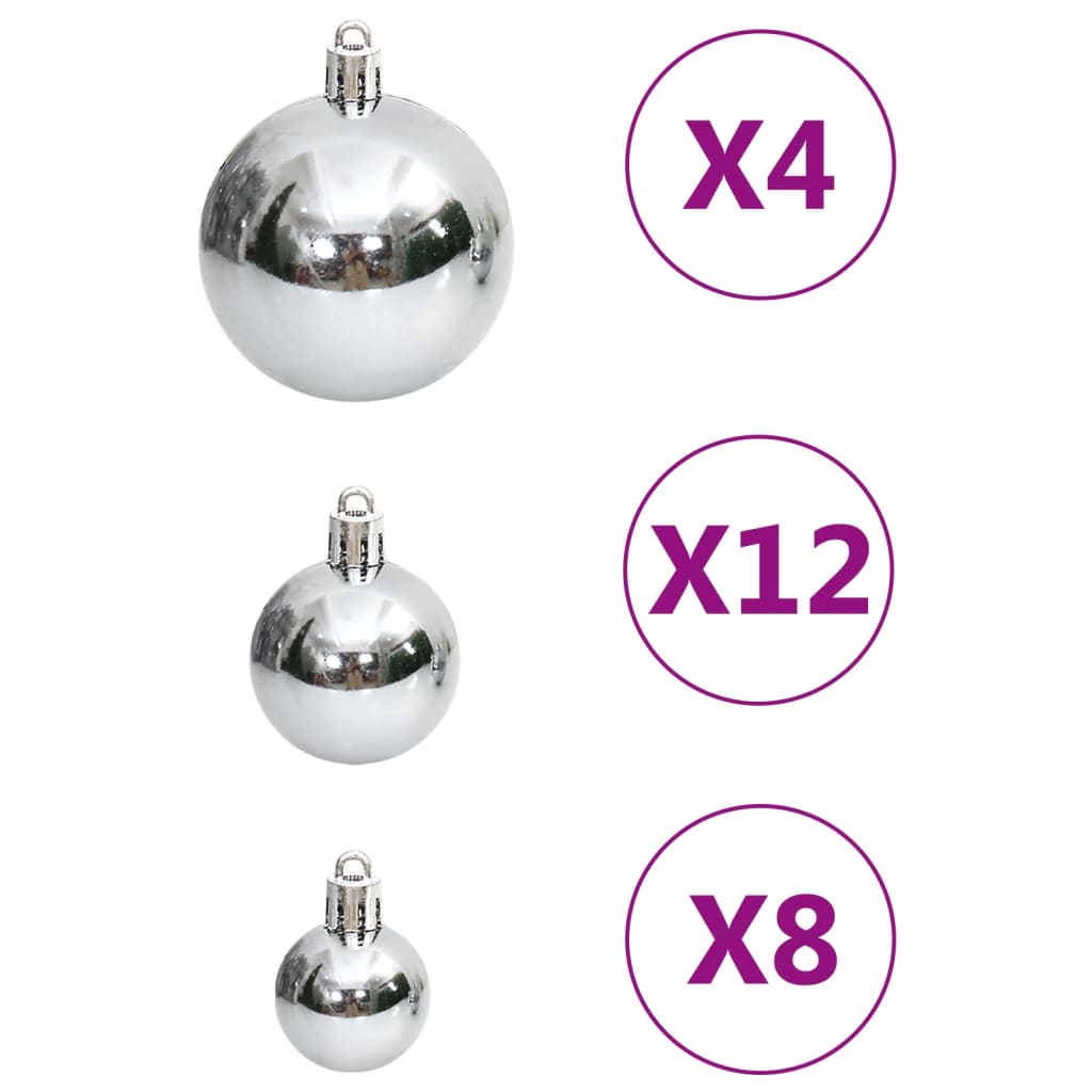 111-Delige Kerstballenset Polystyreen Zilverkleurig Zilver - Design Meubelz