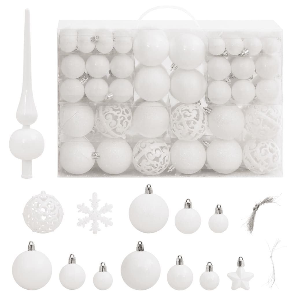 111-Delige Kerstballenset Polystyreen Wit Wit - Design Meubelz