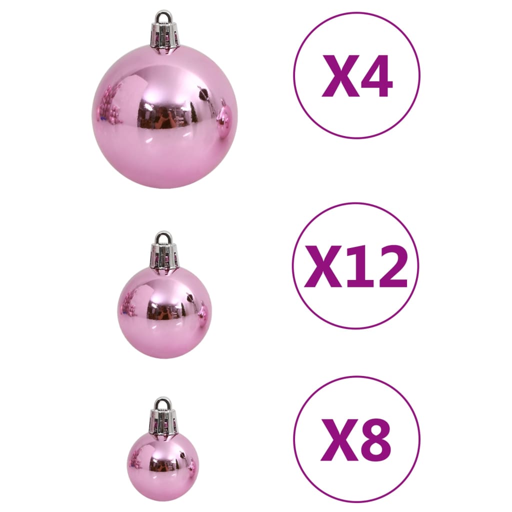 111-Delige Kerstballenset Polystyreen Roze Roze